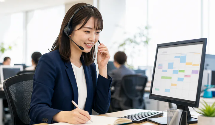 担当者確認と日程調整の業務イメージ